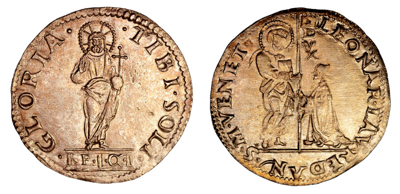 Venice ND(1501-21) Lira (Ag). Leonardo Loredano. Lustrous with nice colouring.