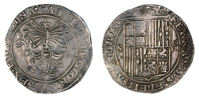 ND(1476-1516) D, 8 Reales (Ag), Seville mint. Ferdinand & Isabela. Mostly clear ...