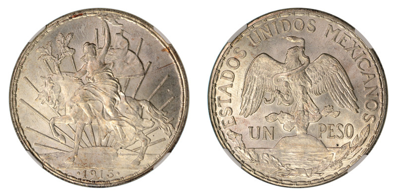 1913, Peso (Ag), Caballito. A very attractive well struck coin; nice lustrous su...