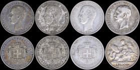 GREECE: Lot of 4 coins in silver (0,835) composed of 1 Drachma (1868 A) (type I), 1 Drachma (1873 A) (type I), 1 Drachma (1883 A) (type I) & 1 Drachma...