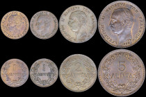 GREECE: Lot of 4 coins composed of 1 Lepton (1869 BB) (type I), 1 Lepton (1870 BB) (type I), 2 Lepta (1878 K) (type II) & 5 Lepta (1882 A) (type II) i...