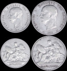 GREECE: Lot of 2 coins in silver (0,835) composed of 1 Drachma (1910) (type II) & 2 Drachmas (1911) (type II). (Hellas 153+158). Fine conditions.