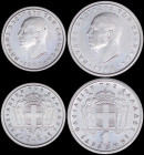 GREECE: Lot of 2 coins in copper-nickel composed of 50 Lepta (1962) & 1 Drachma (1962). (Hellas 191+196). Uncirculated.