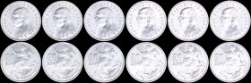 GREECE: Lot composed of 6x 20 Drachmas (1965) in silver (0,835). Head of King Paul facing left and inscription "ΠΑΥΛΟΣ ΒΑΣΙΛΕΥΣ ΤΩΝ ΕΛΛΗΝΩΝ". Goddess ...