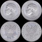 GREECE: Lot of 4 coins in copper-nickel composed of 2x 5 Drachmas (1971) (type II) & 2x 5 Drachmas (1973) (type II) (both with large head). (Hellas 23...