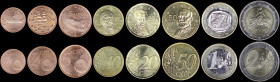 GREECE: Lot of 16 coins composed of 2x 1 Cent (2002 F), 2x 2 Cent (2002 F), 2x 5 Cent (2002 F), 2x 10 Cent (2002 F), 2x 20 Cent (2002 E), 2x 50 Cent (...