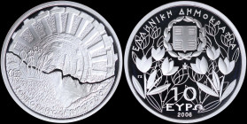 GREECE: 10 Euro (2006) in silver (0,925) commemorating the Mount Olympus national park / Dion. Inside its official case with CoA with no "01374". (Hel...