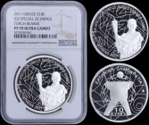 GREECE: 10 Euro (2011) in silver (0,925) commemorating the XIII Special Olympics. Torch bearer on obverse. Stylized elements from the XIII Special Oly...