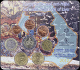 GREECE: Euro coin set (2012) composed of 1, 2, 5, 10, 20 & 50 Cent and 1 & 2 Euro commemorating the island of Santorini. Inside official blister issue...