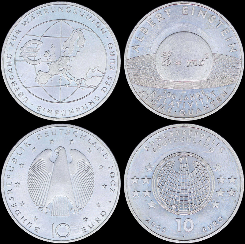 GERMANY / FEDERAL REPUBLIC: Lot of 2 coins in silver (0,925) composed of 10 Euro...