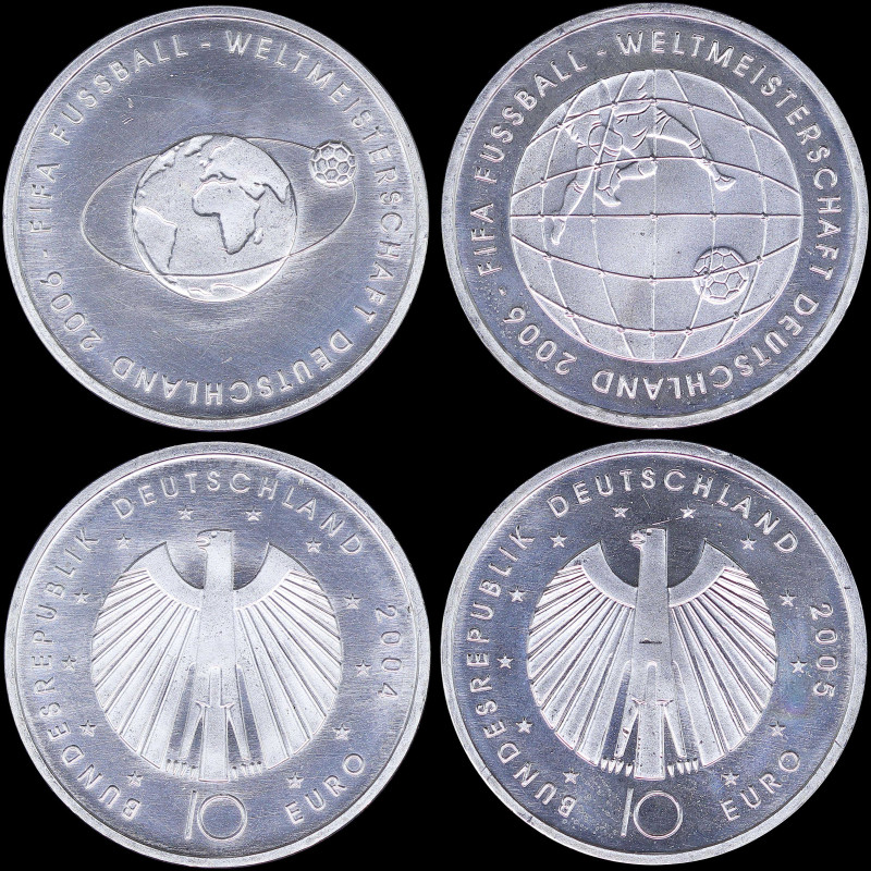 GERMANY / FEDERAL REPUBLIC: Lot of 2 coins in silver (0,925) composed of 10 Euro...