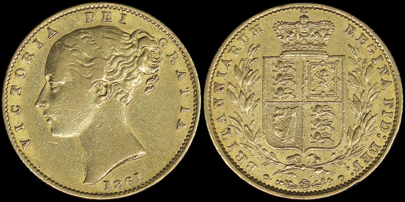 GREAT BRITAIN: 1 Sovereign (1861) in gold (0,917). Head of Queen Victoria facing...