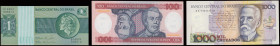 BRAZIL: Lot of 3 banknotes composed of 1 Cruzeiro (1980), 100 Cruzeiros (1984) & 1000 Cruzados (1988). (Pick 191A+198b+213b). About Uncirculated & Unc...
