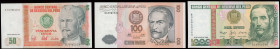 PERU: Lot of 3 banknotes composed of 50 Intis (26.6.1987), 100 Intis (26.6.1987) & 1000 Intis (26.6.1987). (Pick 131b+133+136b). About Uncirculated & ...