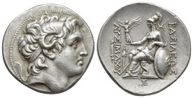 KINGS of THRACE. Lysimachos. 323-281 BC. AR Tetradrachm (30mm, 16.8 g). Pergamon mint. Struck circa 287/6-282 BC. Head of deified Alexander right; K b...