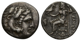 KINGS of MACEDON Antigonos I Monophthalmos, as Strategos of Asia, Ar Drachm. (17mm, 4.1 g) Abydos, 310-301 BC. In the name and types of Alexander III....
