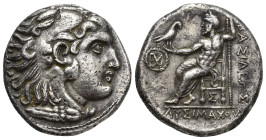 Kings of Thrace, Lysimachos AR Tetradrachm. (26mm, 16.3 g) In the types of Alexander III of Macedon. Magnesia ad Maeandrum, 299-296 BC. Head of Herakl...