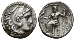 Macedonian Kingdom. Philip III Arrhidaios. 323-317 B.C. AR drachm (17mm, 4.3 g). in the name of Alexander III, 336-323 B.C.. Magnesia ad Meandrum mint...