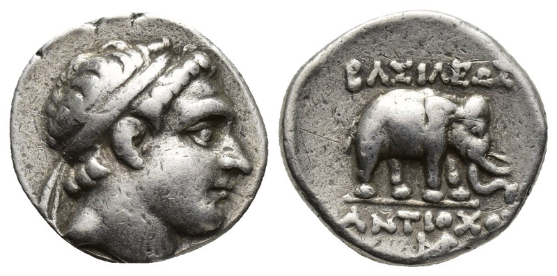 Seleukid Kings. Antiochos III. 223-187 BC. AR Drachm (17mm, 4.4 g). Nisibis mint...