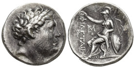 Attalus I (241–197 BC). AR tetradrachm (28mm, 16.8 g). Pergamum, ca. 241–235 BC. Laureate head of Philetaerus right / ΦΙΛΕΤΑΙΡΟΥ, Athena enthroned lef...