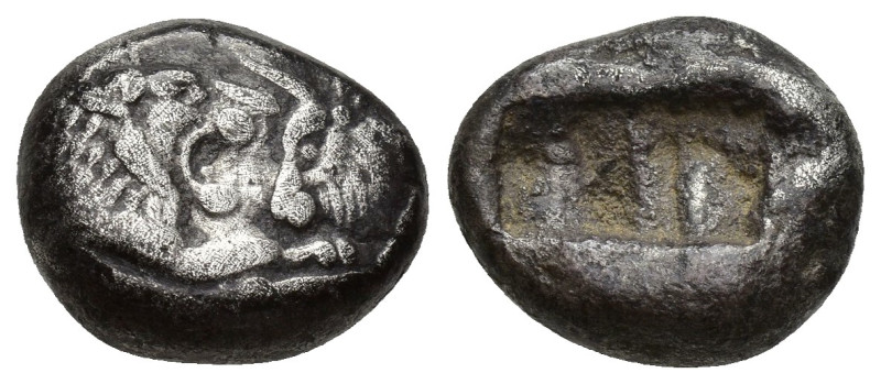 KINGS of LYDIA. Time of Kroisos. Circa 561-546 BC. AR Half-Stater-Siglos (15mm, ...