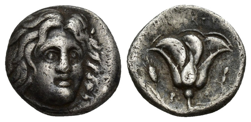 Islands of Caria, Rhodos. Rhodes. 275-250 B.C. AR drachm (14mm, 3.2 g). Helios r...