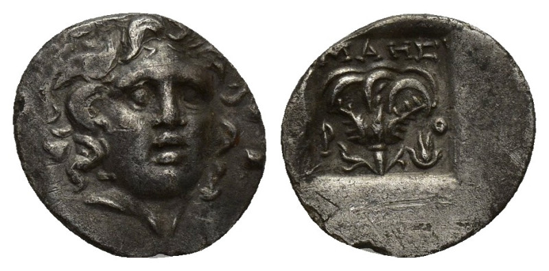 ISLANDS off CARIA, Rhodos. Rhodes. Circa 88-84 BC. AR Hemidrachm (12mm, 1.2 g). ...