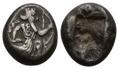 ACHAEMENID EMPIRE. Time of Artaxerxes II to Artaxerxes III (Circa 375-340 BC). Siglos. (15mm, 5.2 g) Sardes. Obv: Persian king in kneeling-running sta...