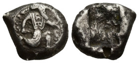 Persia, Achaemenid Kings AR Siglos. Time of Artaxerxes II - Artaxerxes III AR Siglos. (14mm, 5.4 g) Sardes, circa 375-340 BC. Persian king or hero in ...