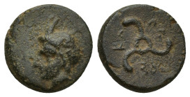 DYNASTS OF LYCIA. Perikles (Circa 380-360 BC). Ae. (13mm, 2.2 g) Obv: Horned head of Pan left . Rev: Triskeles.