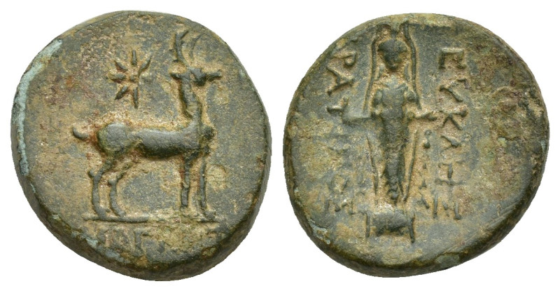 IONIA. Magnesia ad Maeandrum. Ae (16mm, 5.1 g) (2nd-1st centuries BC). Eukles, s...