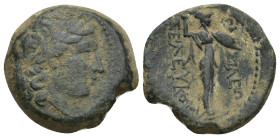 SELEUCID KINGDOM. Seleucus I Nicator (312-281 BC). AE (21mm, 9 g) Antioch on the Orontes Laureate head of Apollo right Rev: Athena advancing right, we...