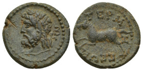 PISIDIA. Termessos. (1st century BC). Dated CY 32 (40/39 BC). Ae. (18mm, 4.4 g) Obv:Laureate head of Zeus left; Λ-B (date) across. Rev: TEPM-H-CEΩИ. H...