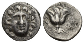 Rhodes AR Drachm. (15mm, 3 g) Head of Helios facing slightly right / Rose with bud to right.