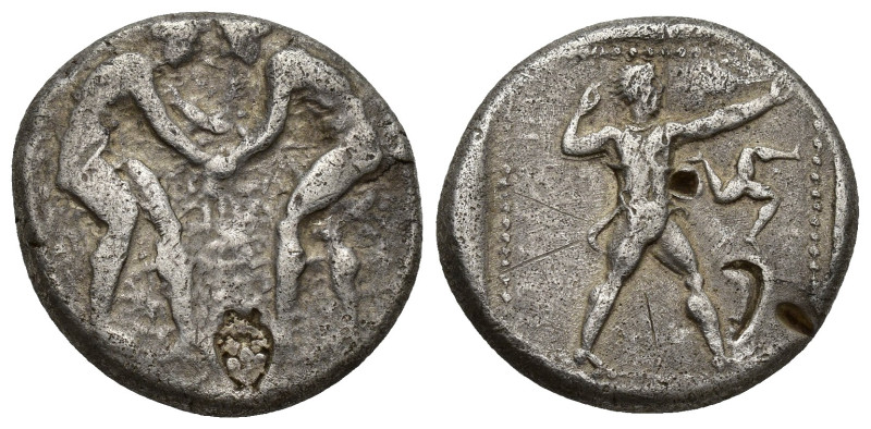 PAMPHYLIA, Aspendos. Circa 400-370 BC. AR Stater (21mm, 10.7 g). Two wrestlers g...