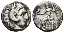 Alexander III (the Great) - Zeus Drachm. (17mm, 4 g) 310-301 BC. Struck under Antigonos I Monophthalmos, Kolophon mint. Obv: head of Herakles right, w...