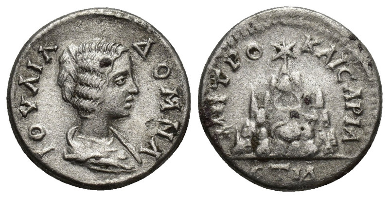 CAPPADOCIA, Caesaraea-Eusebia. Julia Domna. Augusta, AD 193-217. AR Drachm (17mm...