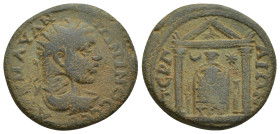 PAMPHYLIA. Perge. Elagabalus, 218-222. Diassarion (Bronze, 24mm, 8.4 g). AY K M AY AN-TΩNEINOC CEB Radiate, draped, and cuirassed bust of Elagabalus t...