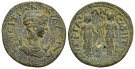 PAMPHYLIA, Perge. Tranquillina. Augusta, AD 241-244. Æ (26mm, 11.4 g) Obverse: ϹΑΒƐΙ ΤΡΑΝΚΥΛΛƐΙΝΑΝ ϹƐΒ; diademed and draped bust of Tranquillina, r., ...