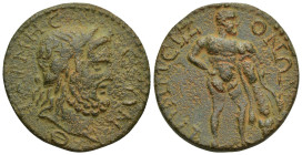 PISIDIA. Termessos. Pseudo-autonomous. Ae (33mm, 22.8 g) 2./3. century Obv: Laureate bust of Zeus Solymos right; · Θ · (mark of value) below / Reverse...