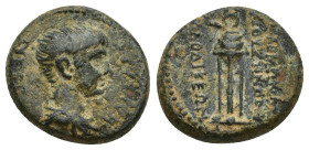 PHRYGIA. Laodicea ad Lycum. Nero (Caesar, 50-54). Ae. (16mm, 4.2 g) Anto Polemon, son of Zeno, priest for the fourth time. Obv: NEPΩN KAIΣAP. Barehead...