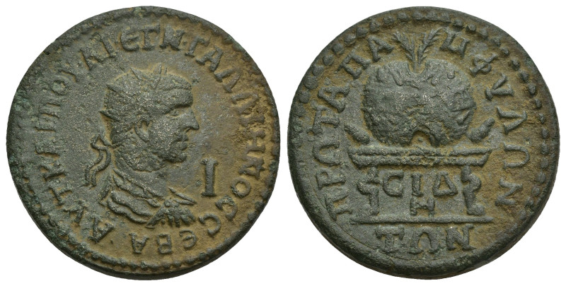 PAMPHYLIA, Side. Gallienus. AD 253-268. Æ 10 Assaria (28mm, 17.7 g). AVT · KAI ·...