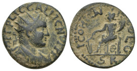 Lycaonia, Iconium. Gallienus. A.D. 253-268. AE (22mm, 5.6 g). IMP C P LIC GALLIENVC P F A, radiate, draped and cuirassed bust right / ICOHIENSI COLO /...