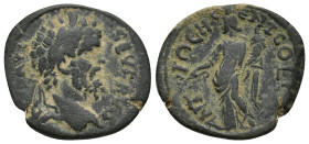 Pisidia, Antiochia. Septimius Severus. A.D. 193-211. AE (21mm, 5.6 g). IMP CA SEP SEVERVS, laureate head of Septimius Severys right / ANTIOCHЄ-EN(sic)...
