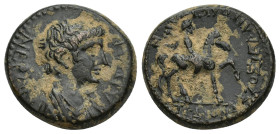 PHRYGIA. Hierapolis. Nero (54-68). AE (18mm, 6.2 g) Obv: ΝΕΡΩΝ ΚΑΙΣΑΡ; bare-headed draped and cuirassed bust of Nero, r., seen from front / Rev: ΤΙ ΔΙ...