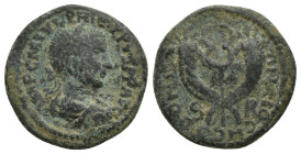 PISIDIA. Antiochia. Philip II, 247-249. (Bronze, 20mm, 4.8 g). IMP C M IVL PHILIPPVS P F AVG Laureate, draped and cuirassed bust of Philip II to right...