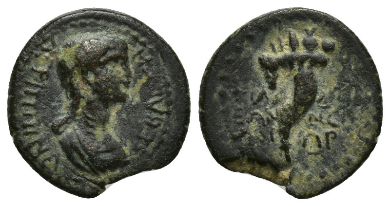 LYDIA. Philadelphia. Agrippina minor (Augusta, 50-59). Ae. (16.5mm, 2.5 g) Ti. N...