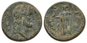 Lycaonia, Iconium. Antoninus Pius. A.D. 138-161. Æ (18mm, 6.2 g). IM-P C T A H ANTONINVS, laureate head of Antoninus Pius right / COL ICO, Athena stan...