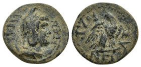 PHRYGIA. Laodicea ad Lycum. Pseudo-autonomous. Time of Tiberius (14-37). Ae. (16mm, 3.1 g) Dioskourides, magistrate. Obv: ΛΑΟΔΙΚЄΩΝ. Draped bust of Mê...