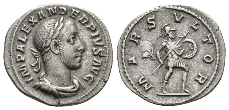 SEVERUS ALEXANDER (222-235). Denarius. (18mm, 3.1 g) Rome. Obv: IMP ALEXANDER PI...